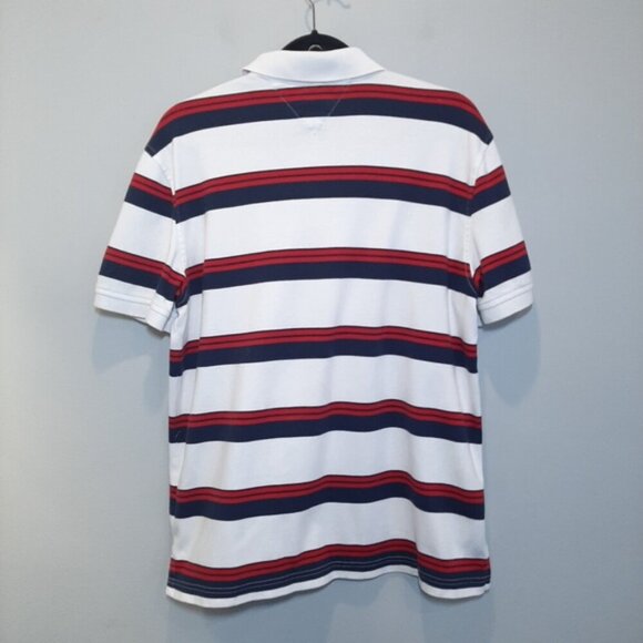 Tommy Hilfiger Striped Polo Shirt Short Sleeve Collared Top Golf Mens Size Large - Picture 9 of 11